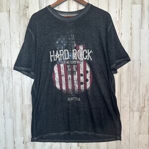 Hard Rock Guitar Co Shirt XXL Black Seattle Patriotic Lightweight Rockabilly